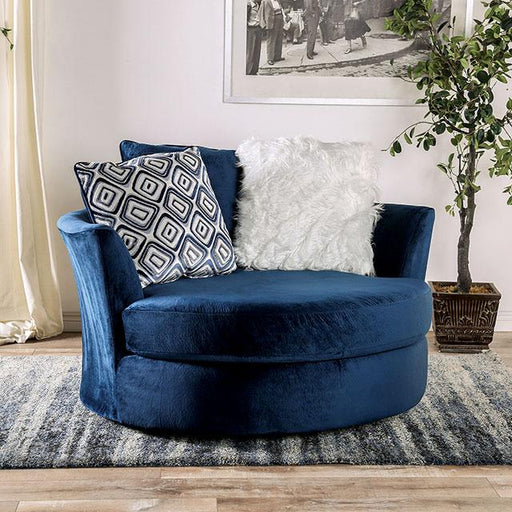 WALDPORT Swivel Chair, Navy - The Mattress Center (Fresno,CA)