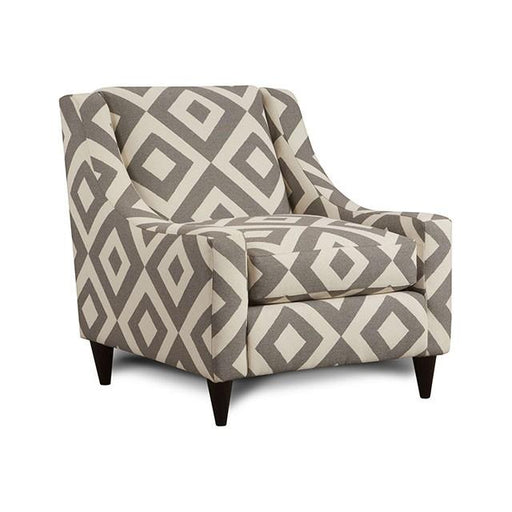 PARKER Ivory/Gray/Pattern Chair, Diamond Pattern - The Mattress Center (Fresno,CA)