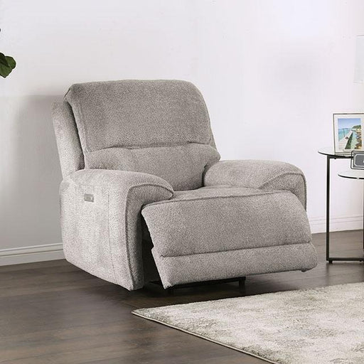 MORCOTE Power Recliner, Light Gray - The Mattress Center (Fresno,CA)