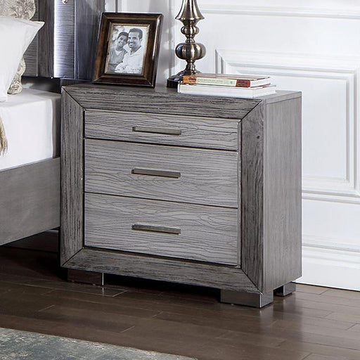 RAIDEN Night Stand w/ USB, Gray - The Mattress Center (Fresno,CA)