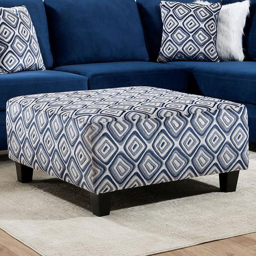 WALDPORT Ottoman, Navy/White - The Mattress Center (Fresno,CA)