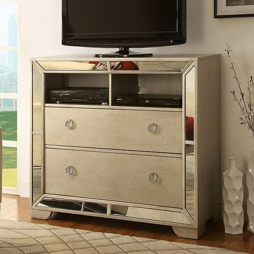 LORAINE Champagne Media Chest - The Mattress Center (Fresno,CA)
