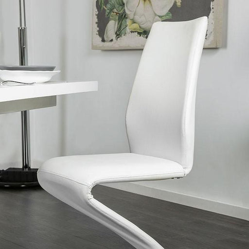 Midvale White/Chrome Side Chair (2/CTN) - The Mattress Center (Fresno,CA)