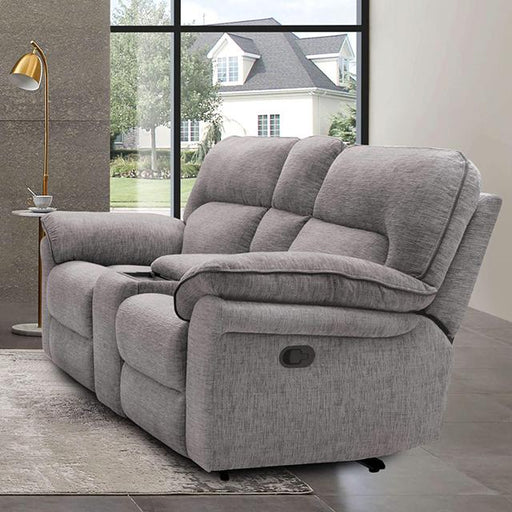 JOSIAS Loveseat, Light Gray Fabric - The Mattress Center (Fresno,CA)