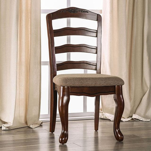 Townsville Dark Walnut/Tan Side Chair (2/CTN) - The Mattress Center (Fresno,CA)