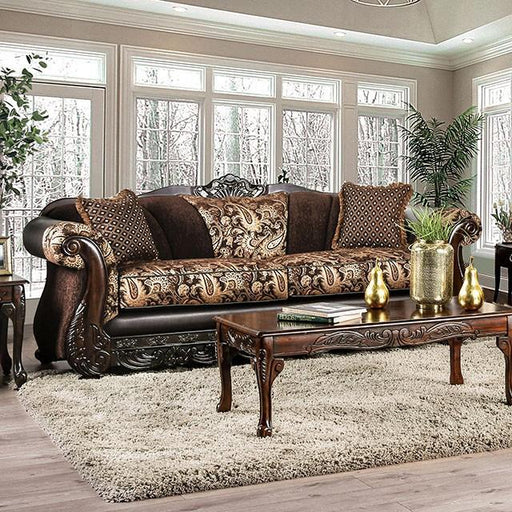 Newdale Brown/Gold Sofa - The Mattress Center (Fresno,CA)