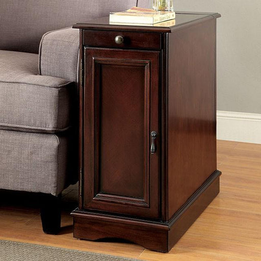 LILITH I Cherry Side Table w/ USB - The Mattress Center (Fresno,CA)