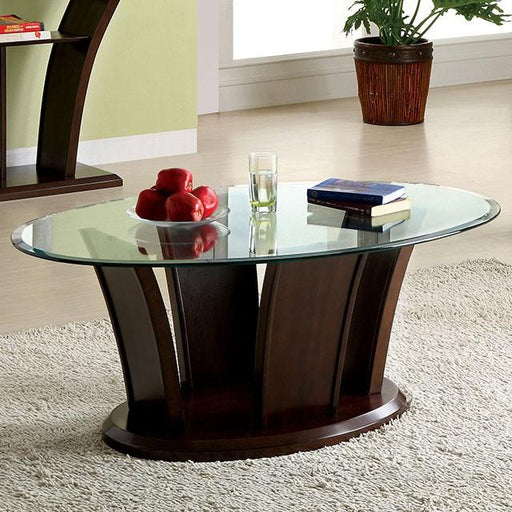 MANHATTAN IV Brown Cherry Coffee Table, Brown Cherry - The Mattress Center (Fresno,CA)