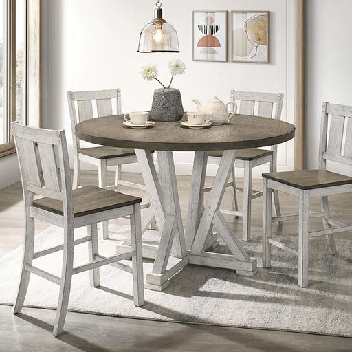 DAKOTA Counter Ht. Table, A. White/Ash Brown - The Mattress Center (Fresno,CA)