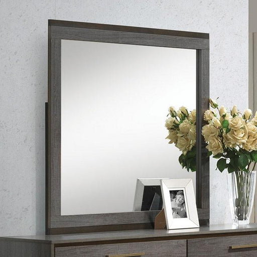 MANVEL Two-Tone Antique Gray Mirror - The Mattress Center (Fresno,CA)