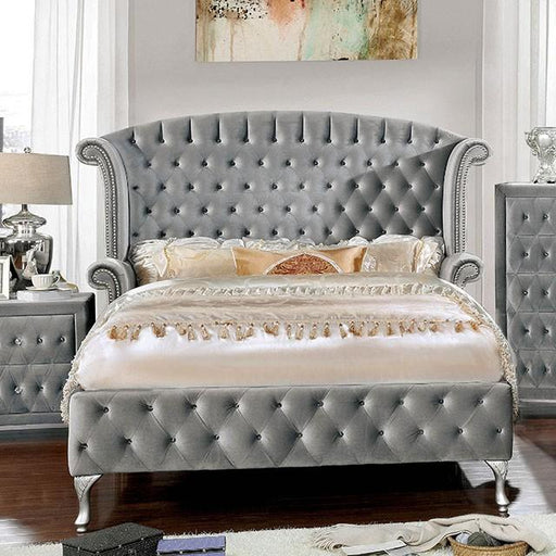 Alzir Gray & Black Queen & E.King Bed - The Mattress Center (Fresno,CA)