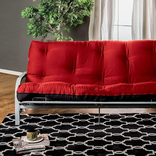 KNOX Red 8" Red/Black Futon Mattress w/ Inner Spring - The Mattress Center (Fresno,CA)