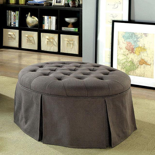 Claes Round Ottoman Gray - The Mattress Center (Fresno,CA)