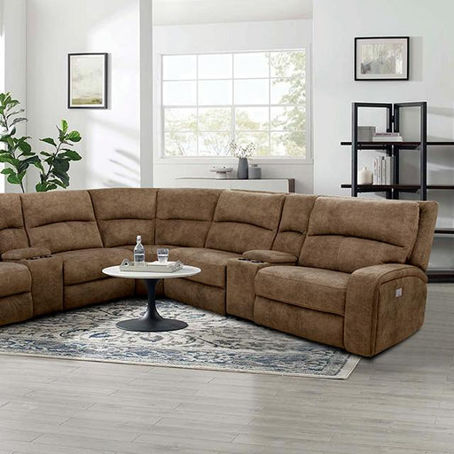 APOSTOLOS Power Sectional, Brown - The Mattress Center (Fresno,CA)