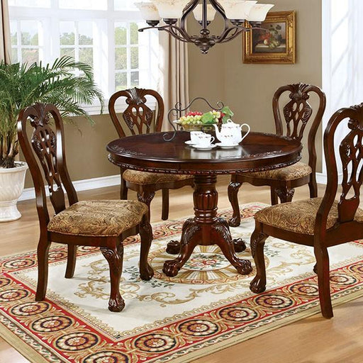 Elana Brown Cherry Round Dining Table - The Mattress Center (Fresno,CA)