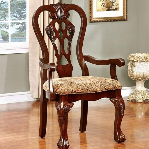 ELANA Brown Cherry Arm Chair (2/CTN) - The Mattress Center (Fresno,CA)