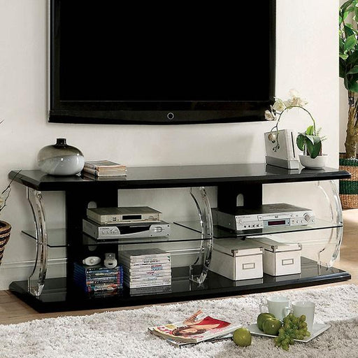 Ernst Black/Clear 60" TV Stand - The Mattress Center (Fresno,CA)