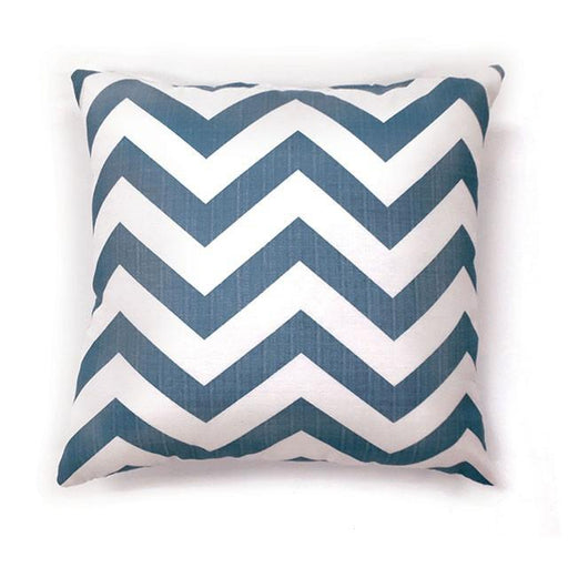 ZOE 18" X 18" Pillow, Blue Chevron (2/CTN) - The Mattress Center (Fresno,CA)
