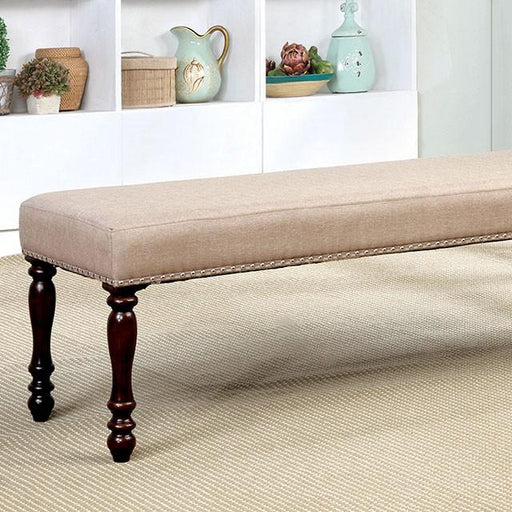 HOLCROFT Antique Cherry/Beige Bench - The Mattress Center (Fresno,CA)