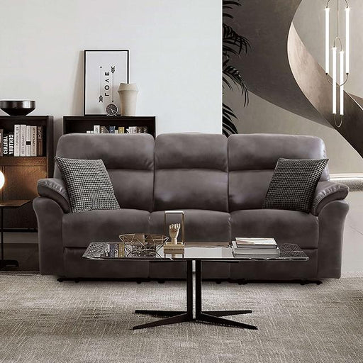 JOSIAS Sofa, Dark Gray Leatherette - The Mattress Center (Fresno,CA)