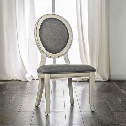 Kathryn Antique White/Gray Side Chair, Antique White (2/CTN) - The Mattress Center (Fresno,CA)