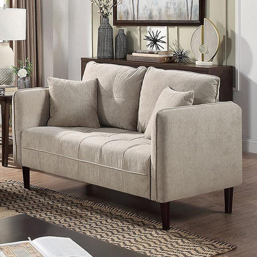 LYNDA Loveseat w/ Pillows, Light Gray - The Mattress Center (Fresno,CA)