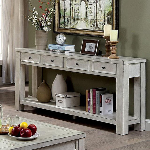 Meadow Antique White Sofa Table - The Mattress Center (Fresno,CA)