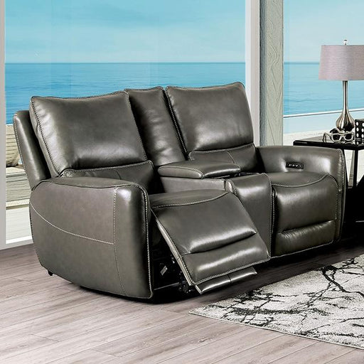 PHINEAS Power Loveseat, Gray - The Mattress Center (Fresno,CA)