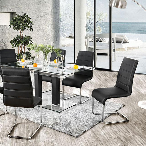 Richfield Black/Chrome Dining Table - The Mattress Center (Fresno,CA)