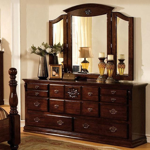 Tuscan II Glossy Dark Pine Dresser - The Mattress Center (Fresno,CA)