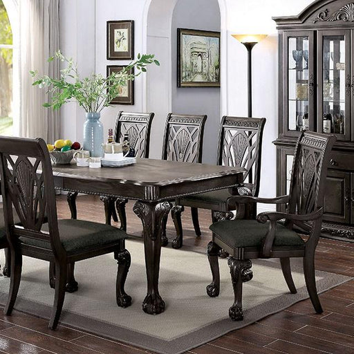 Petersburg Dark Gray Dining Table w/ 1x18"Leaf - The Mattress Center (Fresno,CA)