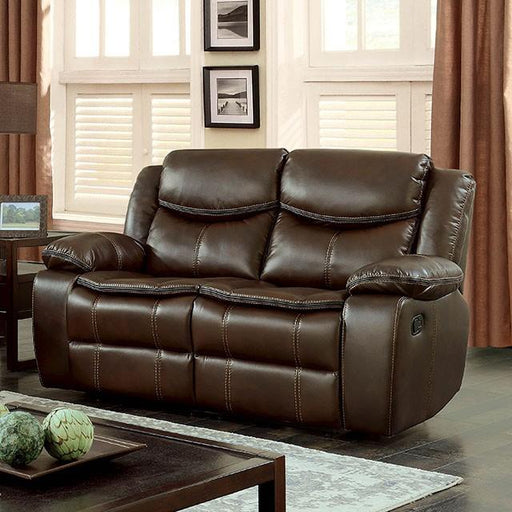 Pollux Brown Love Seat - The Mattress Center (Fresno,CA)
