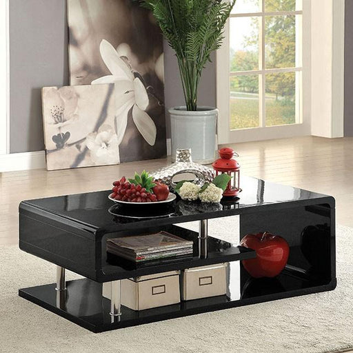 Ninove Black/Chrome Coffee Table - The Mattress Center (Fresno,CA)