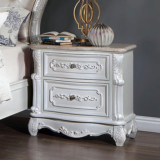 ROSALIND Night Stand, Pearl White - The Mattress Center (Fresno,CA)