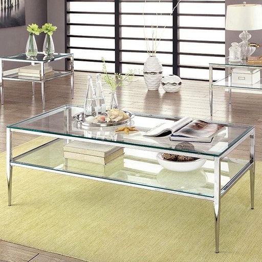 TANIKA Chrome Coffee Table, Chrome - The Mattress Center (Fresno,CA)