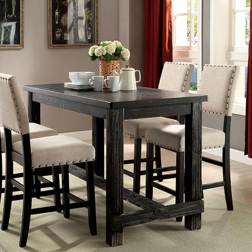 Sania III Antique Black 60" Counter Ht. Table - The Mattress Center (Fresno,CA)