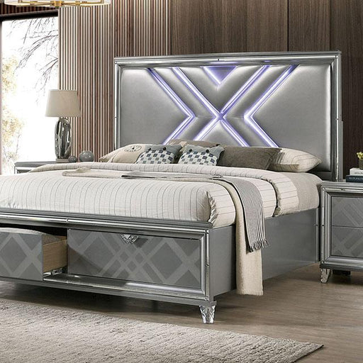Emmeline Bed Silver & White - The Mattress Center (Fresno,CA)