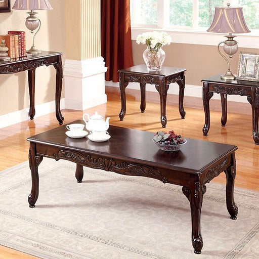 Cheshire Dark Cherry 3 Pc. Coffee Table Set - The Mattress Center (Fresno,CA)
