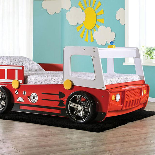FIERSTALL Twin Bed, Red - The Mattress Center (Fresno,CA)