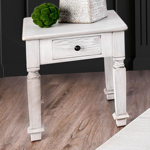 Joliet Antique White End Table - The Mattress Center (Fresno,CA)