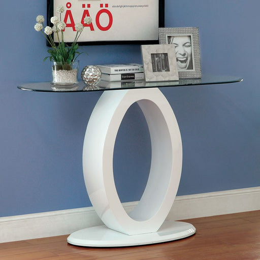 LODIA III White Sofa Table, White - The Mattress Center (Fresno,CA)