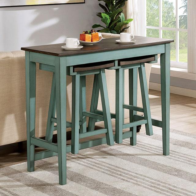 Elinor Bar Table Set Cherry & Green