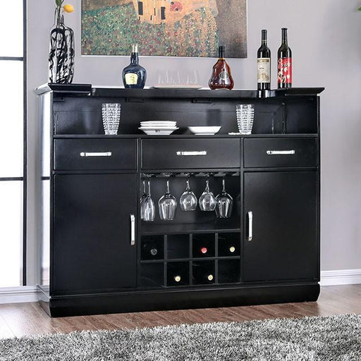 Alena Black Bar Table w/ LED Touch Light & Mirror - The Mattress Center (Fresno,CA)