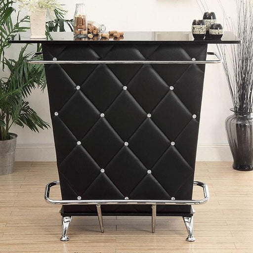 Fuero Black/Chrome Bar Table (K/D) - The Mattress Center (Fresno,CA)