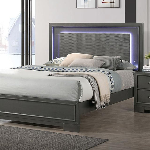 ALISON Cal.King, E.King, Full, Queen Bed, Dark Walnut - The Mattress Center (Fresno,CA)