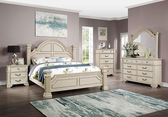 Pamphilos 4 & 5 Piece Queen Bedroom Set Gray & White