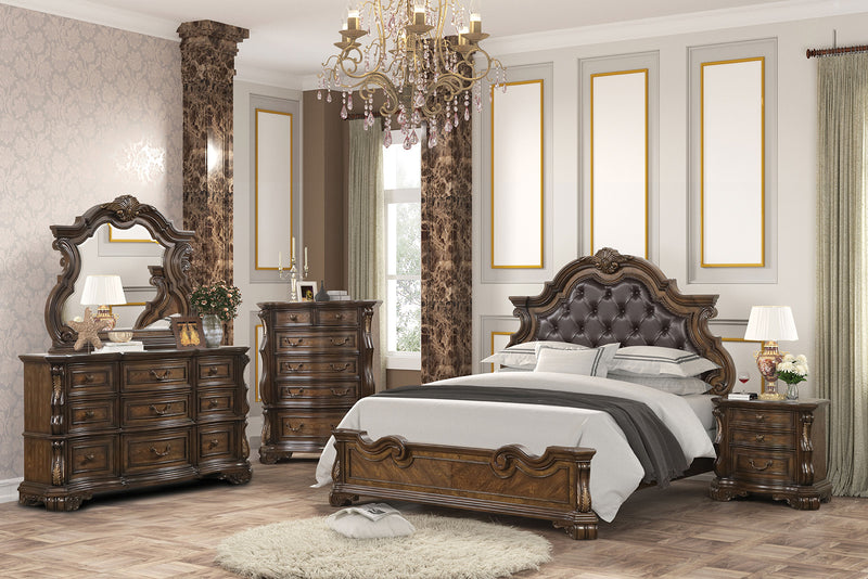 Leovanni 4 Pc Queen Bedroom Set Brown