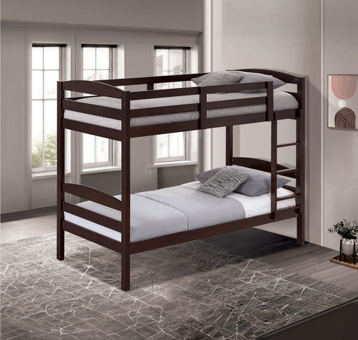 Finsbury Twin Twin Bunk Bed Espresso, Grey & White - The Mattress Center (Fresno,CA)