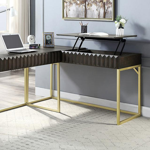FREIBURG Corner Desk, Walnut - The Mattress Center (Fresno,CA)