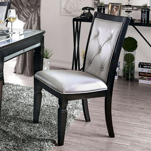 Alena Black/Silver Side Chair (2/CTN) - The Mattress Center (Fresno,CA)